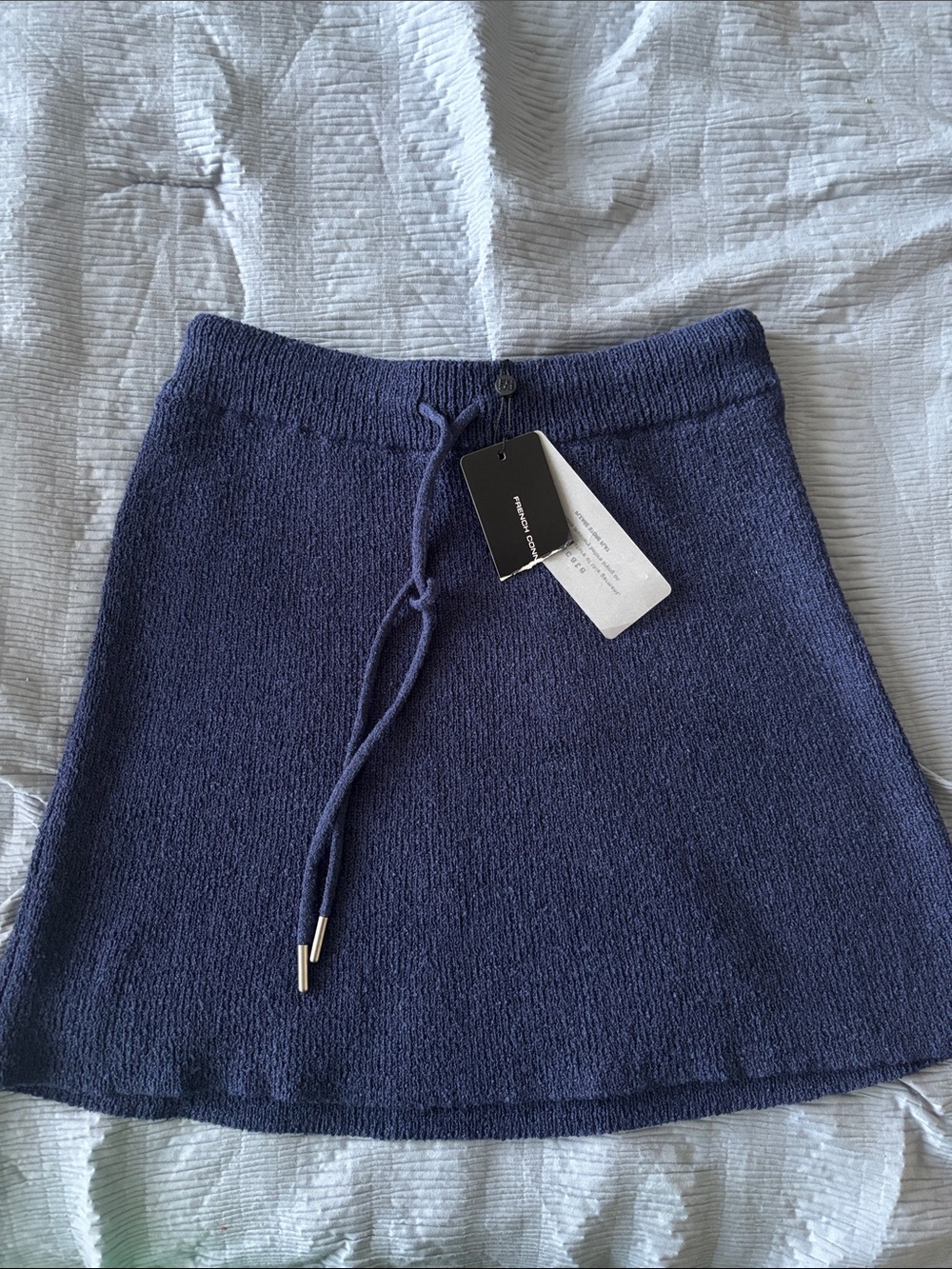 French Connection Women's Navy Knit Drawstring Skirt